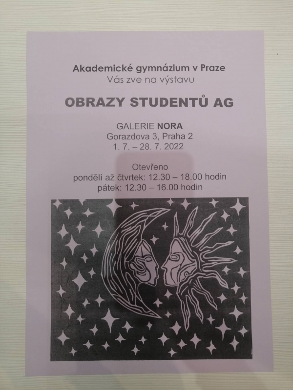 Výstava obrazů studentů Akademického gymnázia Štěpánská